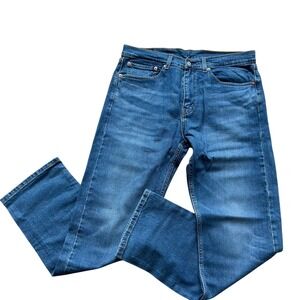 Levis 505 Regular Fit Mens Jeans 34x32 Blue Straight Leg Denim 00505-2222